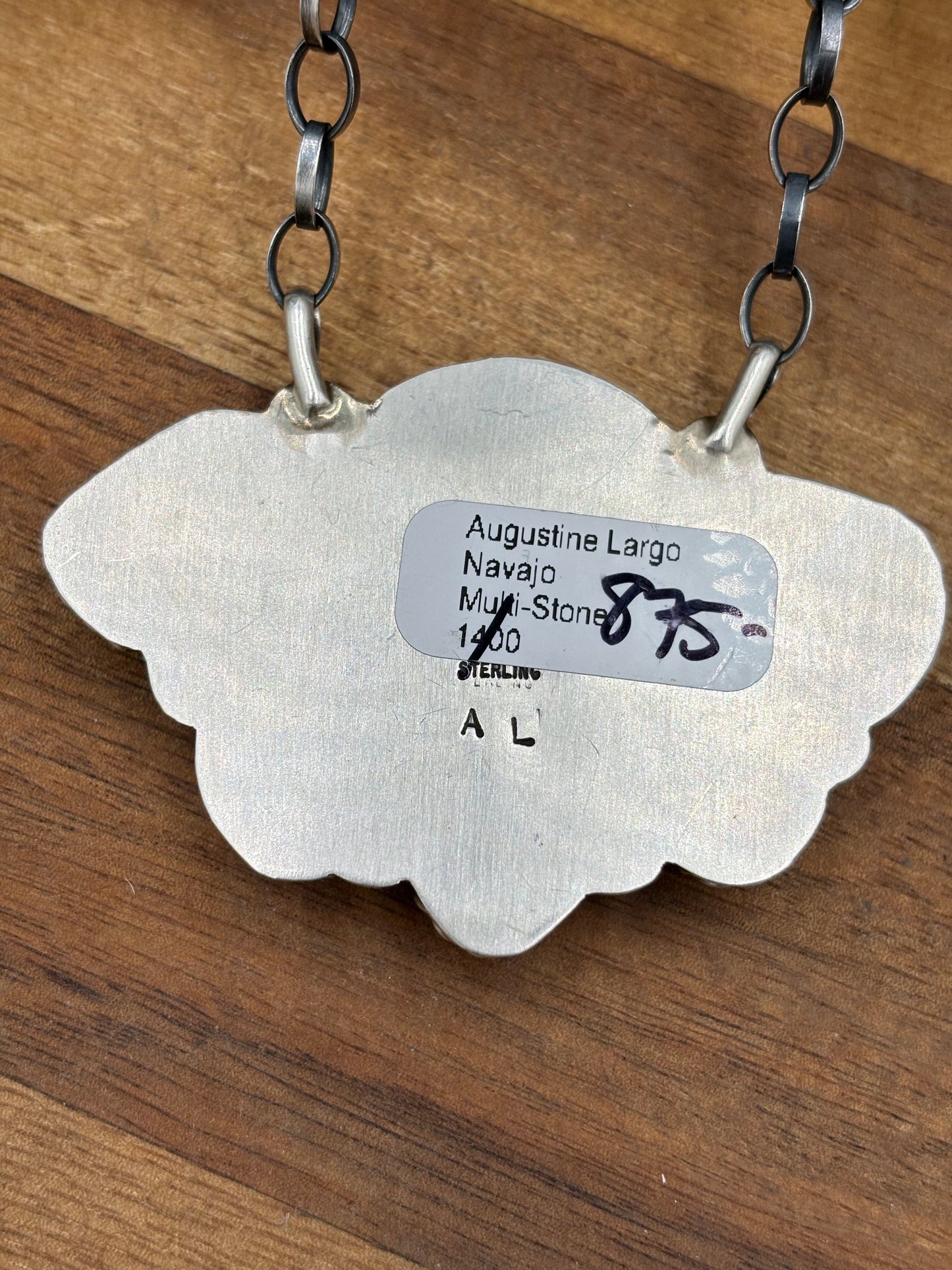 Mixed Stone Half Cluster Necklace #6 by Augustine Largo, Navajo