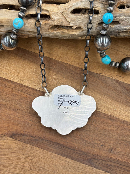 Mixed Stone Half Cluster Necklace #7 by Augustine Largo, Navajo