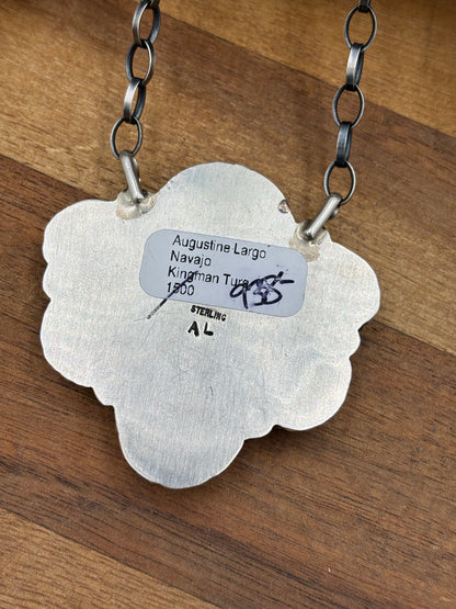 Turquoise Half Cluster Necklace #9 by Augustine Largo, Navajo