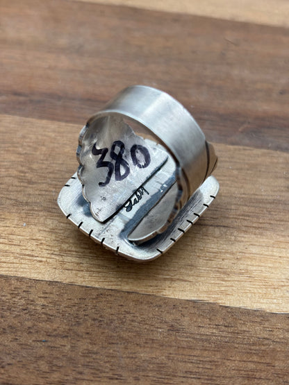 Ribbon Royston Turquoise Ring Size 11 by Gabriel Jurardo, Mexican