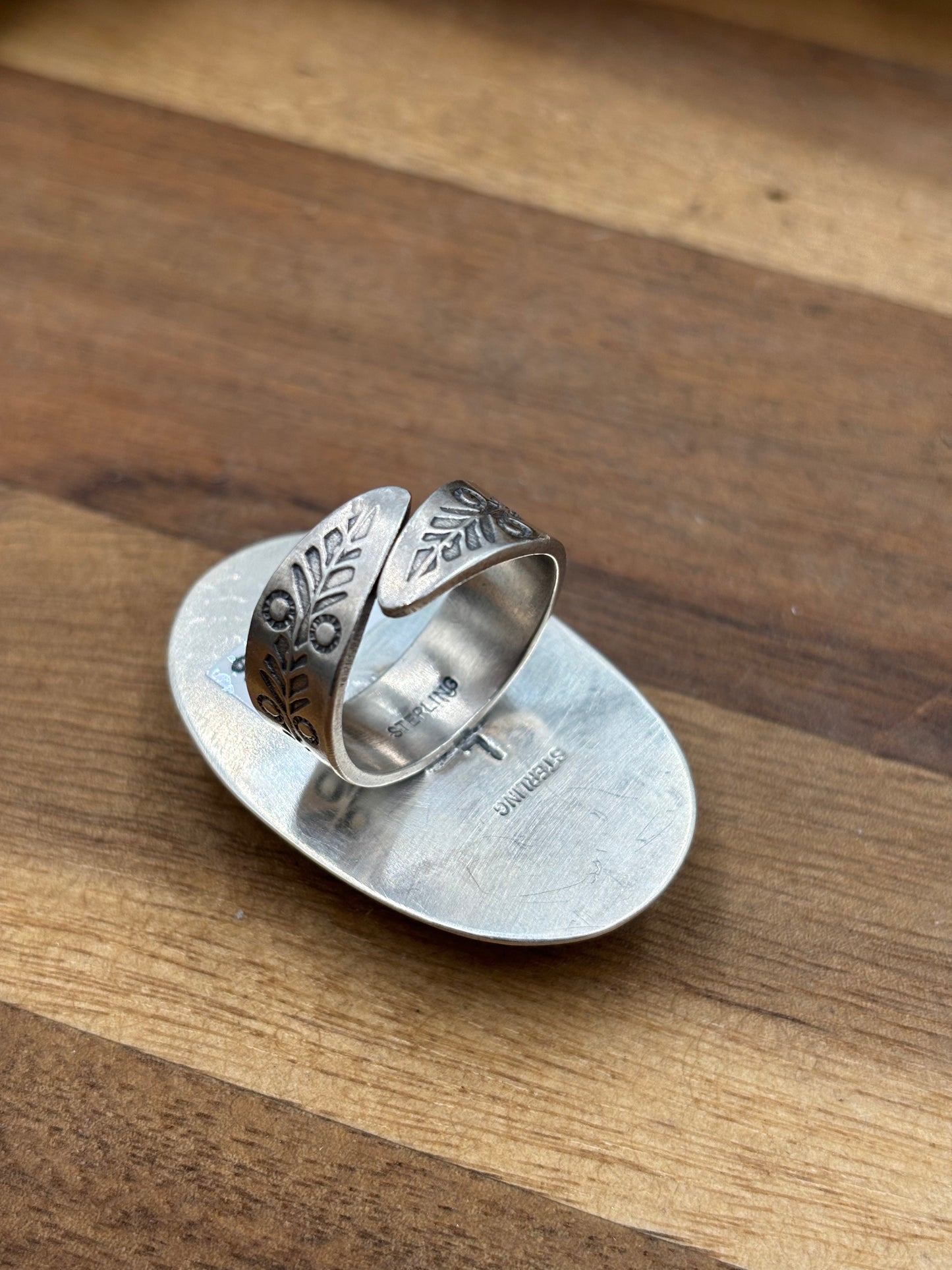 Rhodochrosite Ring #3 Adjustable by Jeff Largo, Navajo