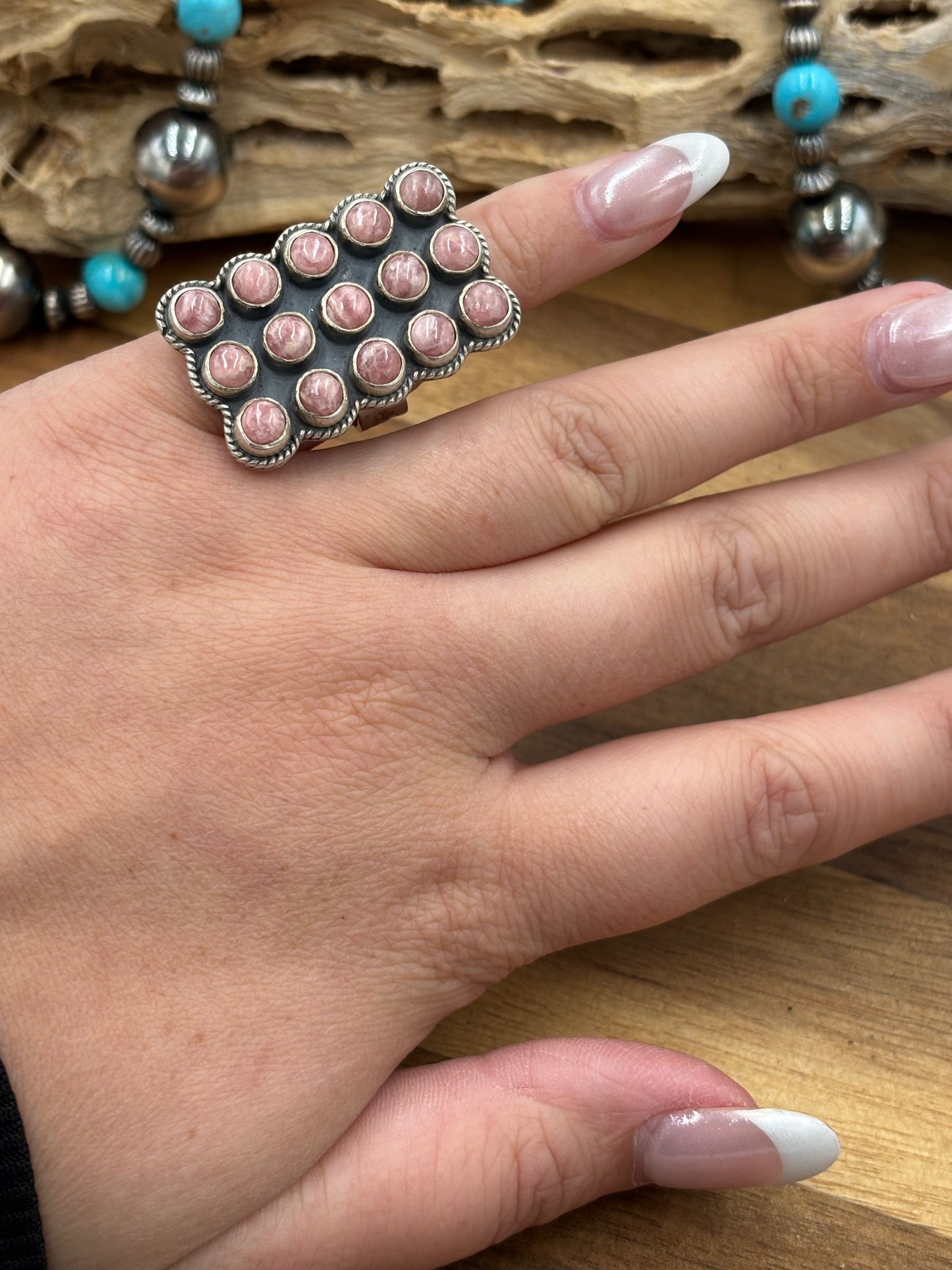Rhodochrosite Ring #4 Adjustable