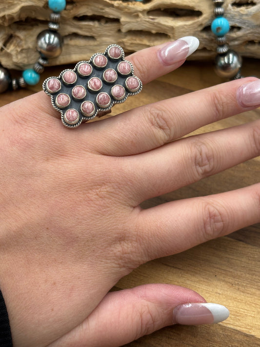 Rhodochrosite Ring #4 Adjustable