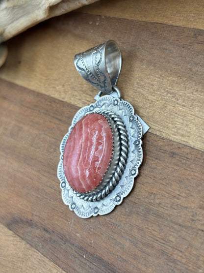 Rhodochrosite Pendant by Jeff Largo, Navajo