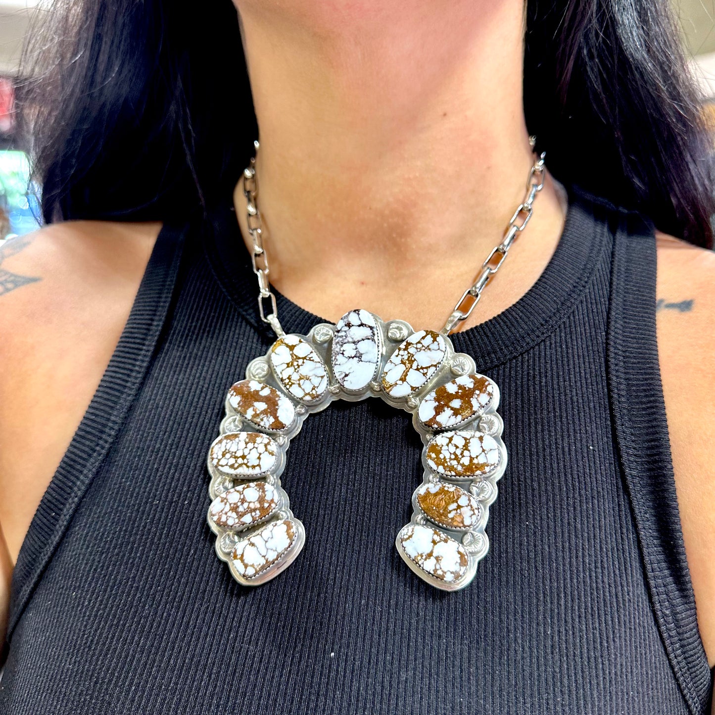 Wild Horse Naja Statement Necklace by Gabriel Jurardo, Mexican
