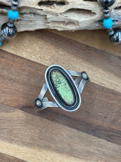 Gaspeite Cuff by Tom Dinetso, Navajo