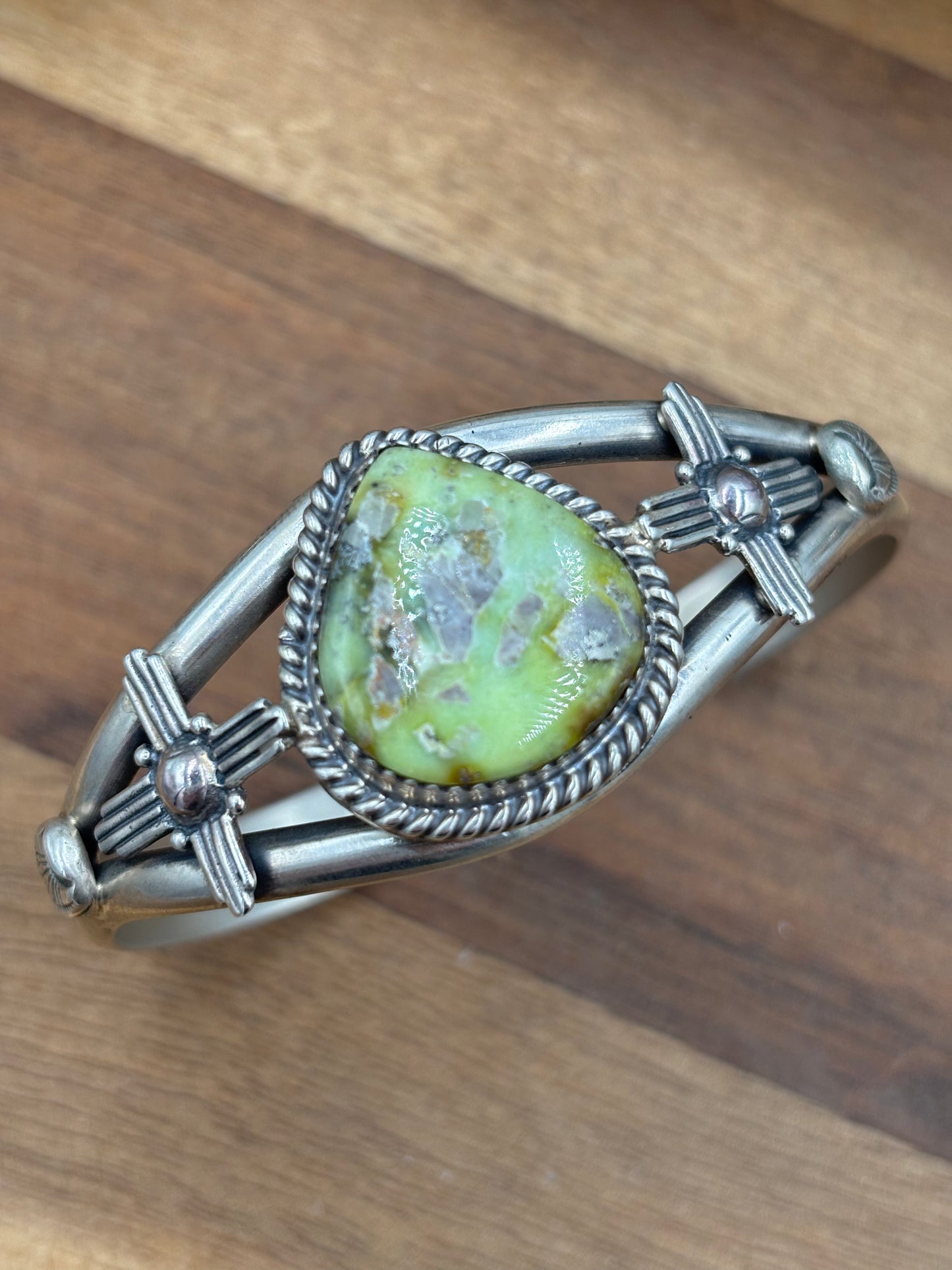 Palomino Zia Cuff by Gabriel Jurardo, Mexican