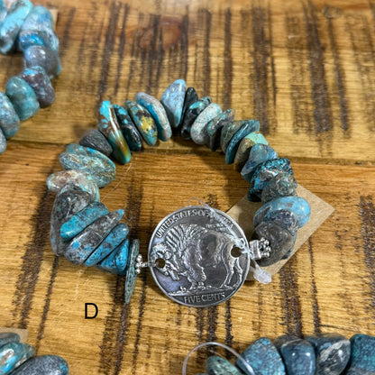 Turquoise Nugget & Buffalo Bracelet