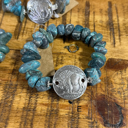 Turquoise Nugget & Buffalo Bracelet