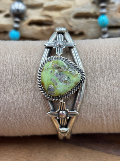 Palomino Zia Cuff by Gabriel Jurardo, Mexican