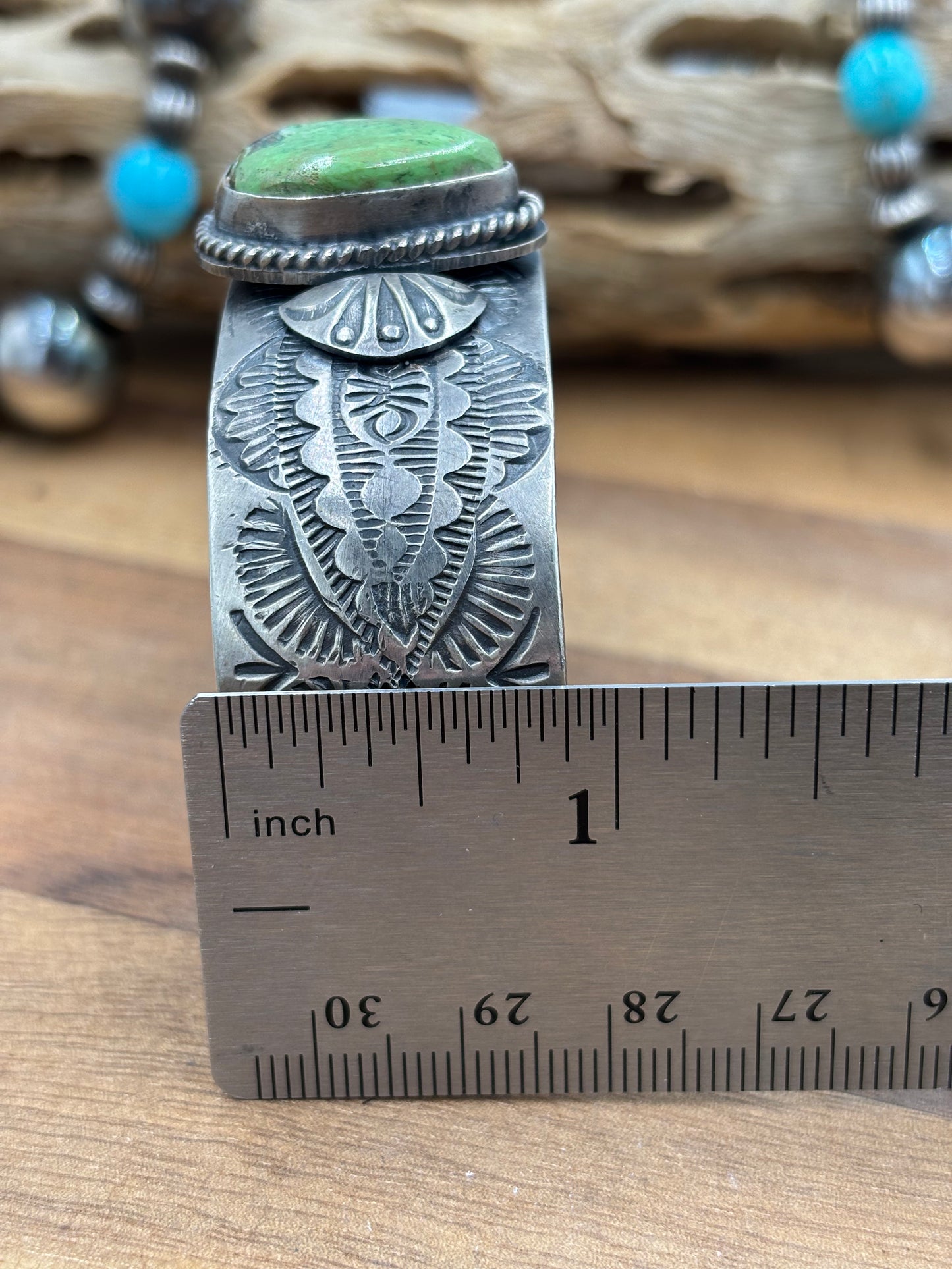 Gaspeite Cuff by Boyd Ashley, Navajo