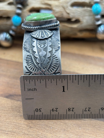 Gaspeite Cuff by Boyd Ashley, Navajo