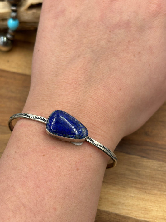 Lapis Cuff #2 by Donovan Skeets, Navajo