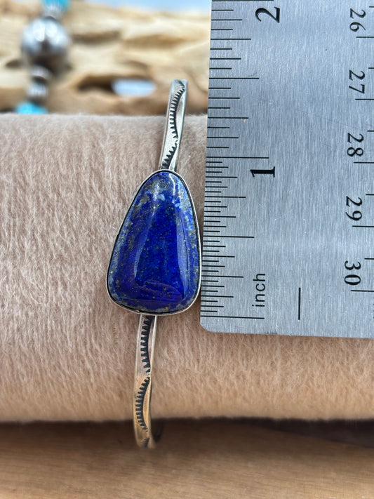 Lapis Cuff #2 by Donovan Skeets, Navajo