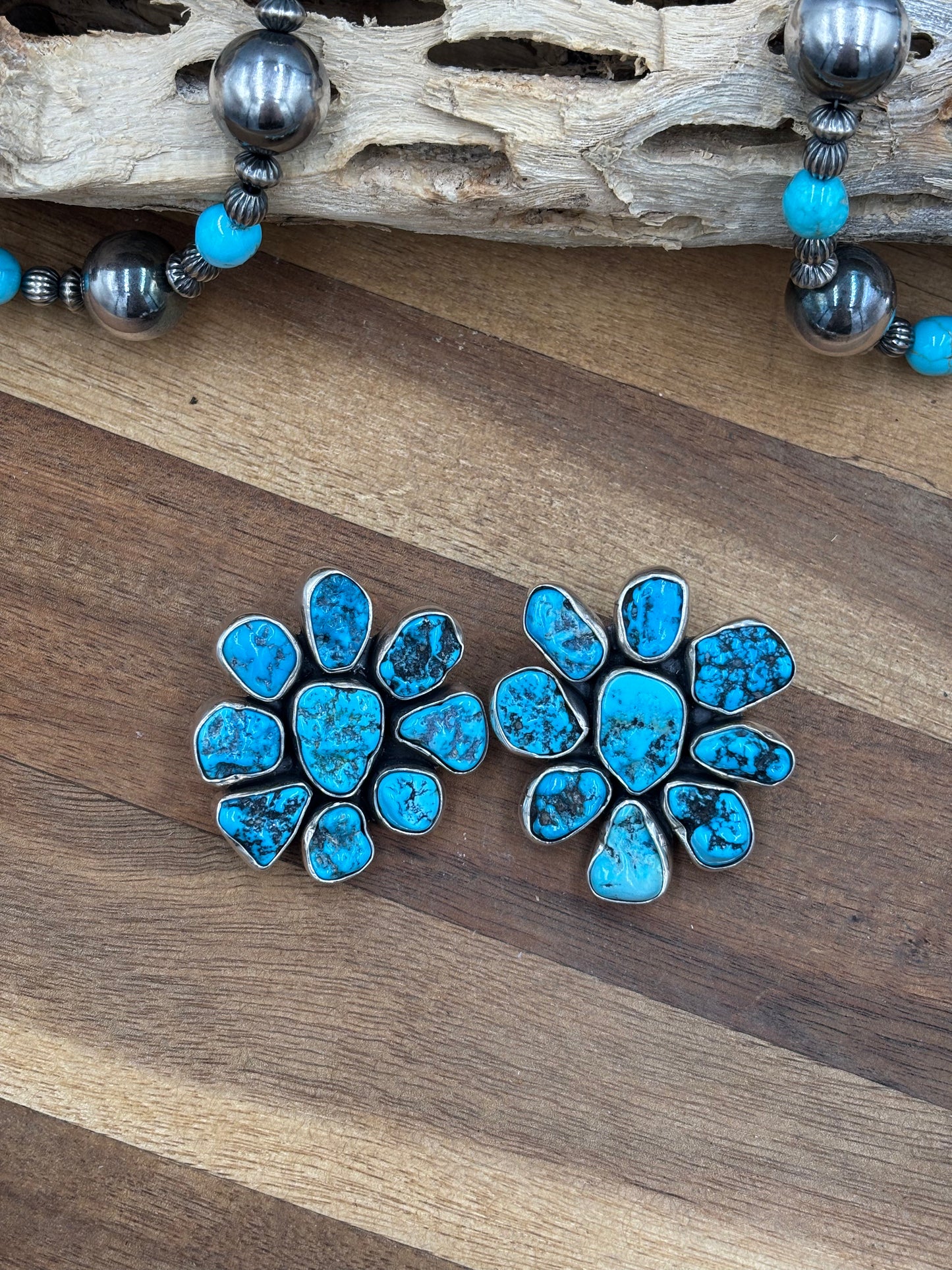 Turquoise Cluster Earrings #1 by Federico Jimenez