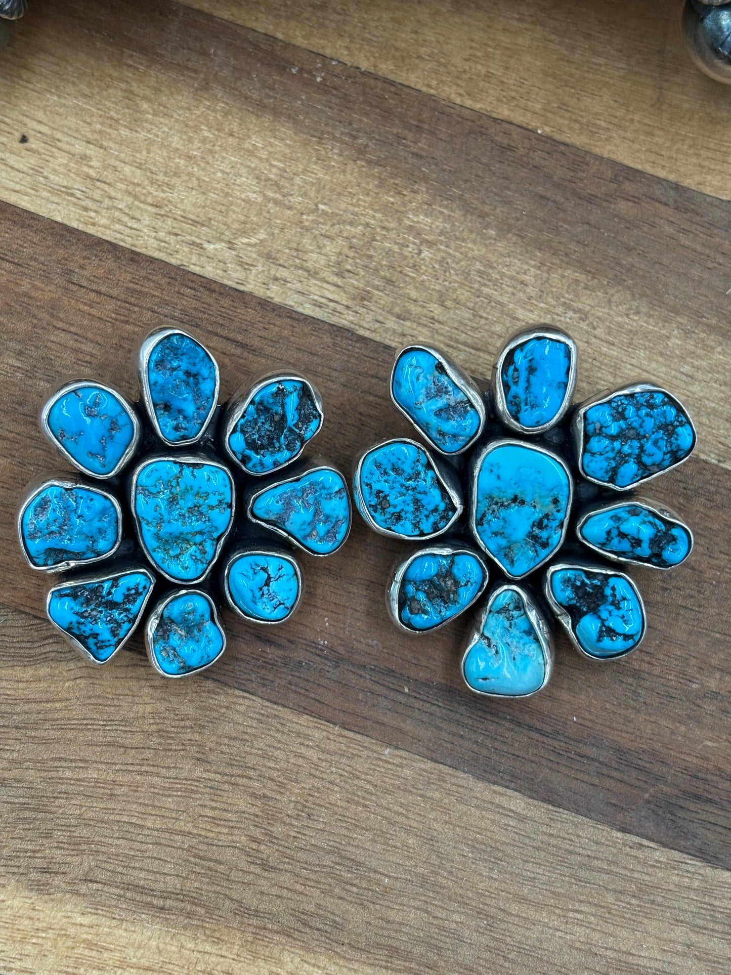 Turquoise Cluster Earrings #1 by Federico Jimenez