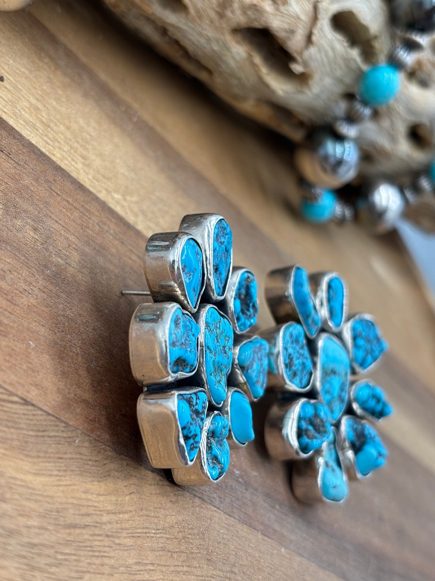 Turquoise Cluster Earrings #1 by Federico Jimenez