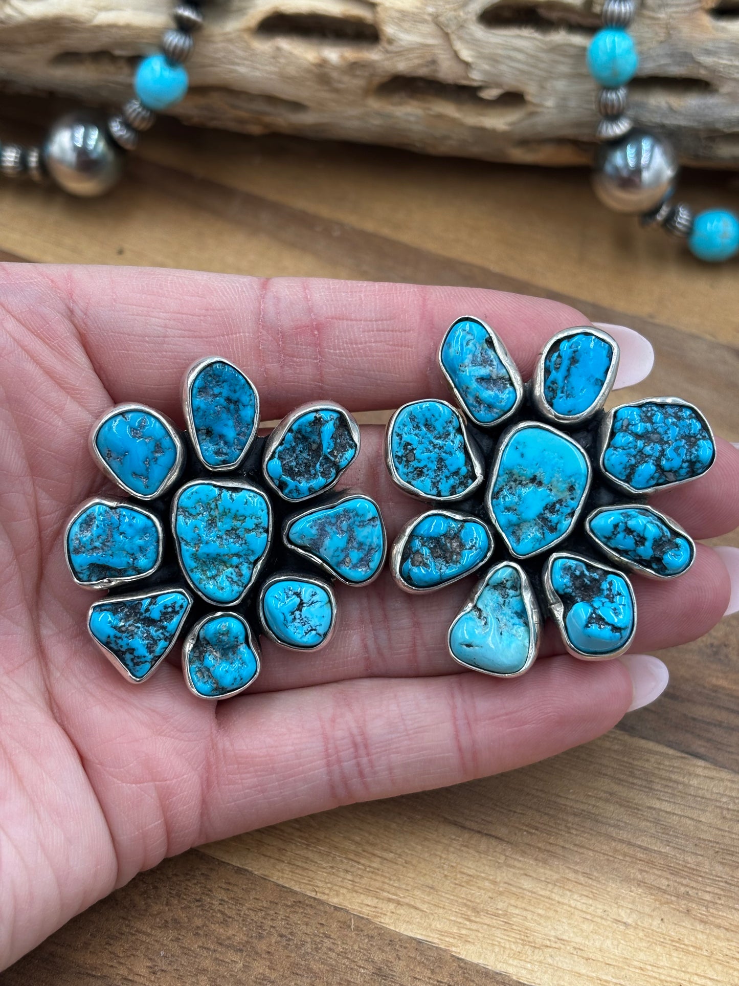 Turquoise Cluster Earrings #1 by Federico Jimenez