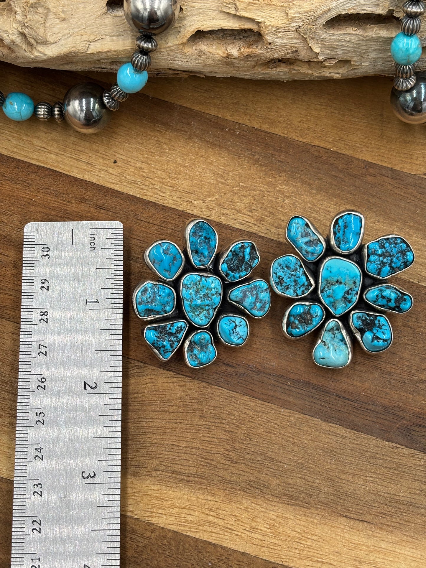 Turquoise Cluster Earrings #1 by Federico Jimenez