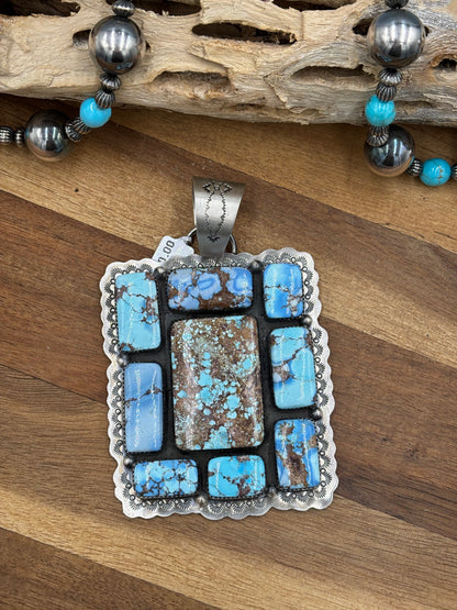 Golden Hills Cluster Pendant by Lyle Piasso, Navajo