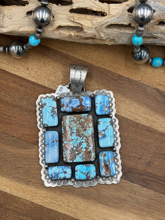 Golden Hills Cluster Pendant by Lyle Piasso, Navajo