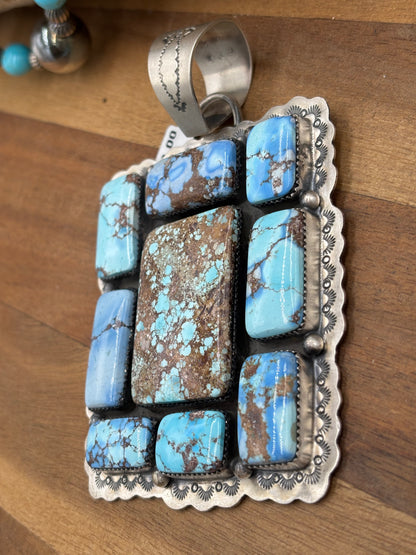 Golden Hills Cluster Pendant by Lyle Piasso, Navajo