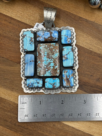 Golden Hills Cluster Pendant by Lyle Piasso, Navajo