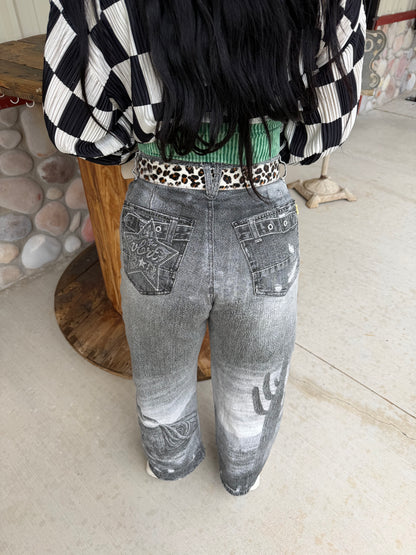 Leopard Hair On Hide Belt