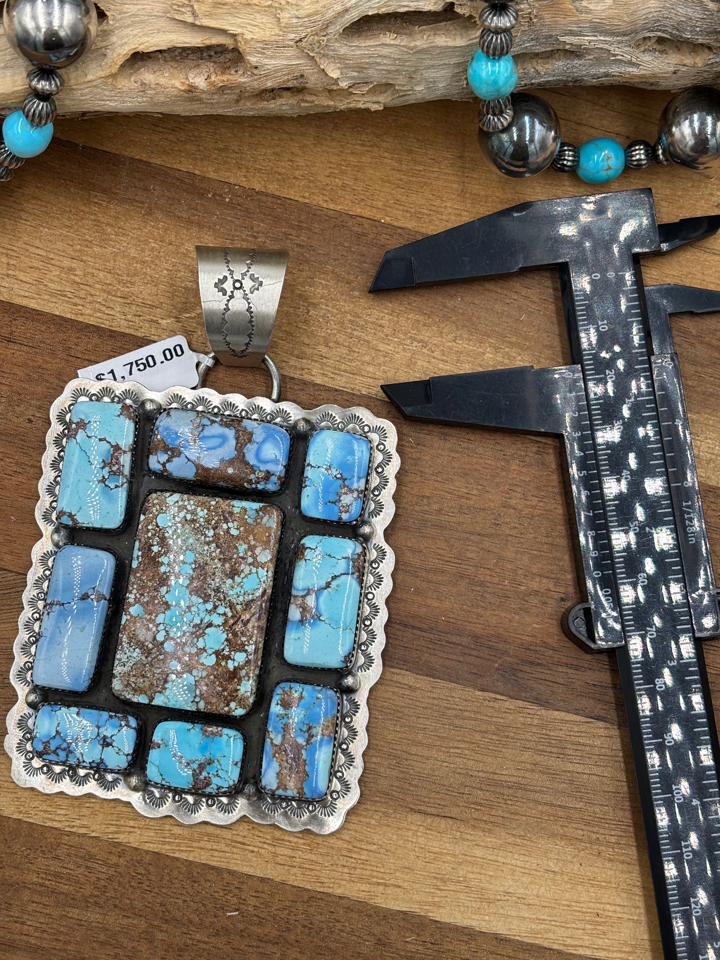 Golden Hills Cluster Pendant by Lyle Piasso, Navajo
