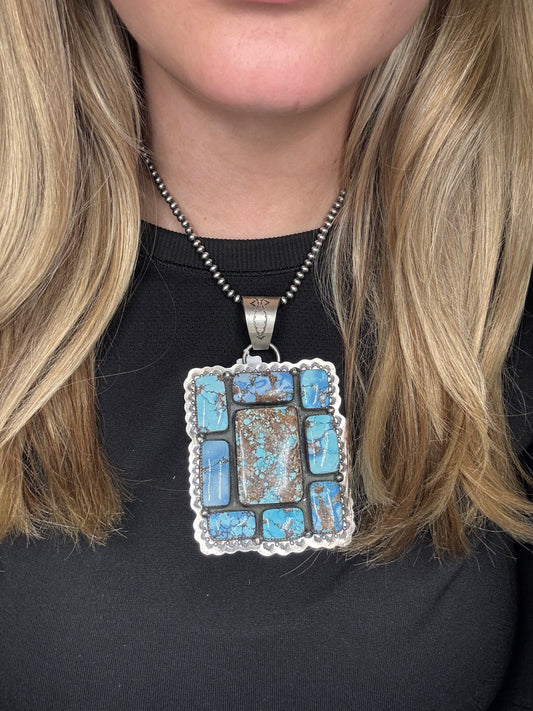 Golden Hills Cluster Pendant by Lyle Piasso, Navajo