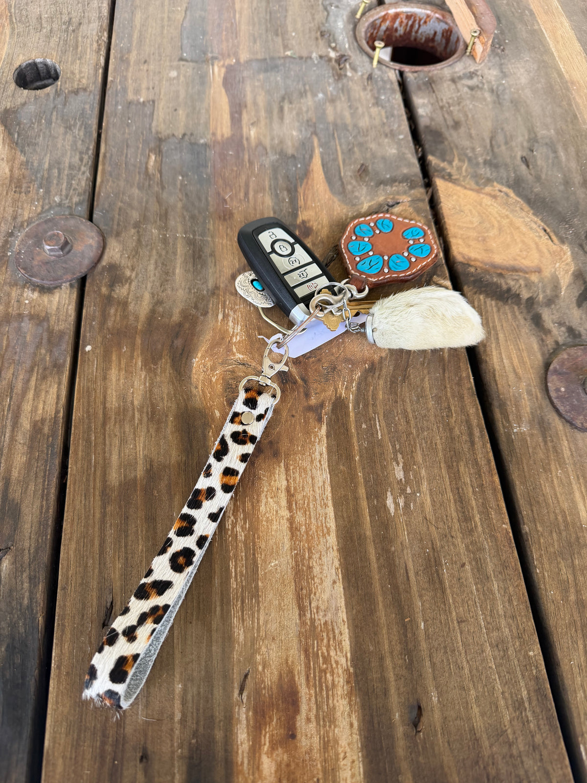 Leopard Hair on Hide Wristlet