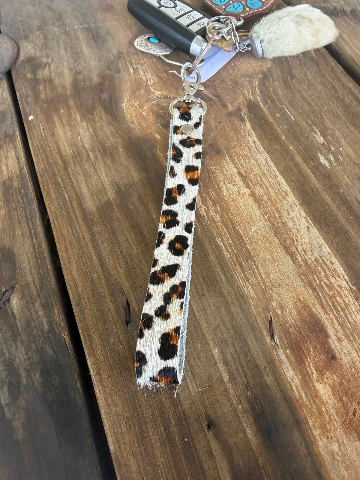 Leopard Hair on Hide Wristlet