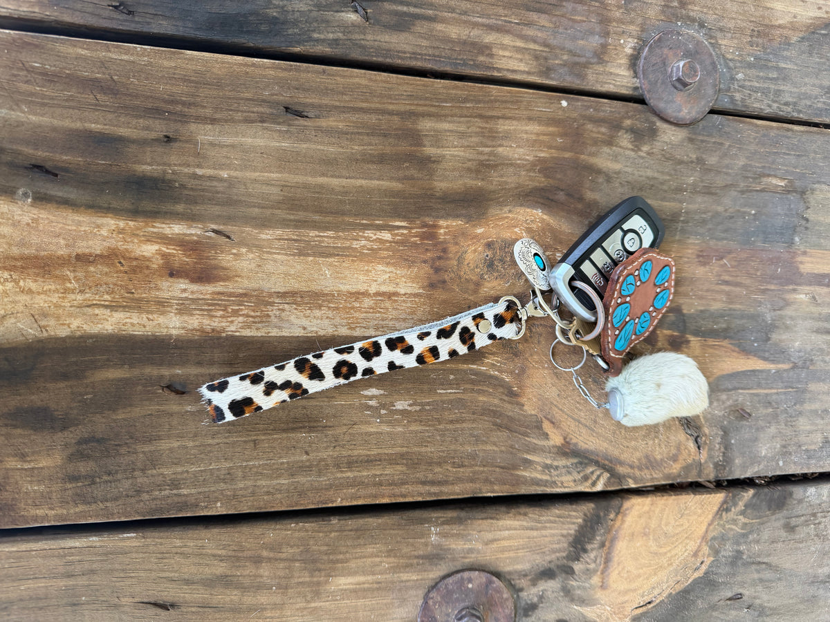 Leopard Hair on Hide Wristlet