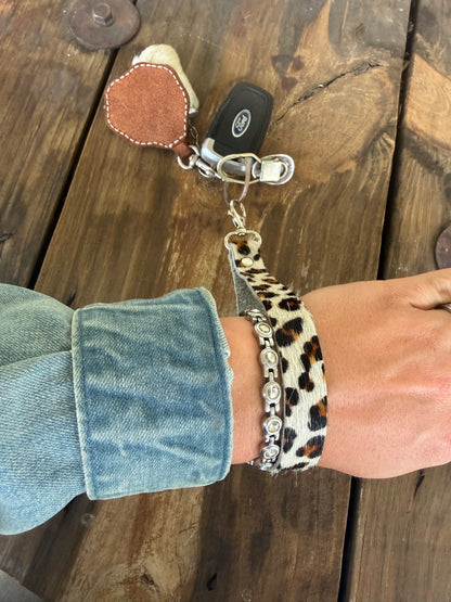 Leopard Hair on Hide Wristlet