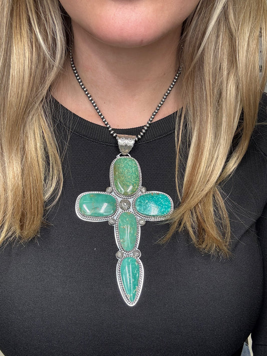 Royston Turquoise Cross Pendant #2