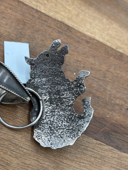 Turquoise Bear Pendant #2 by Frank Valdez, Navajo