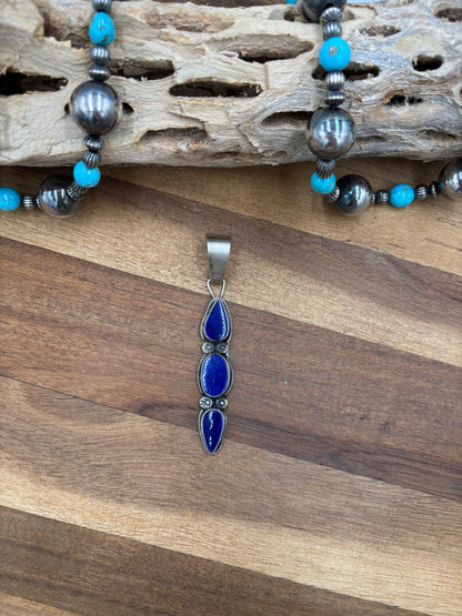 Lapis Pendant #1 by Travis J, Navajo