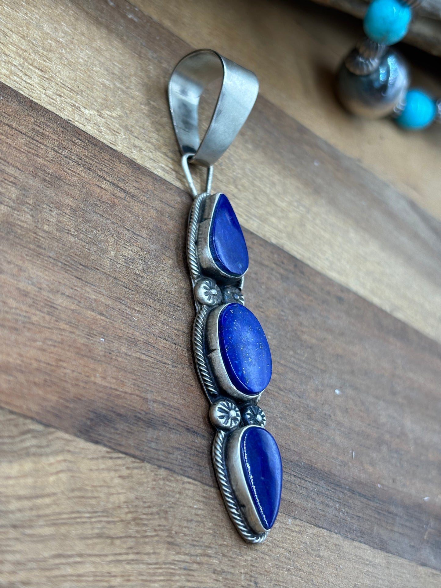Lapis Pendant #1 by Travis J, Navajo