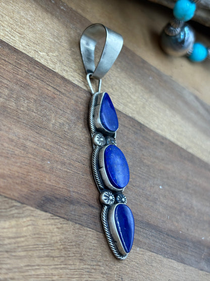 Lapis Pendant #1 by Travis J, Navajo