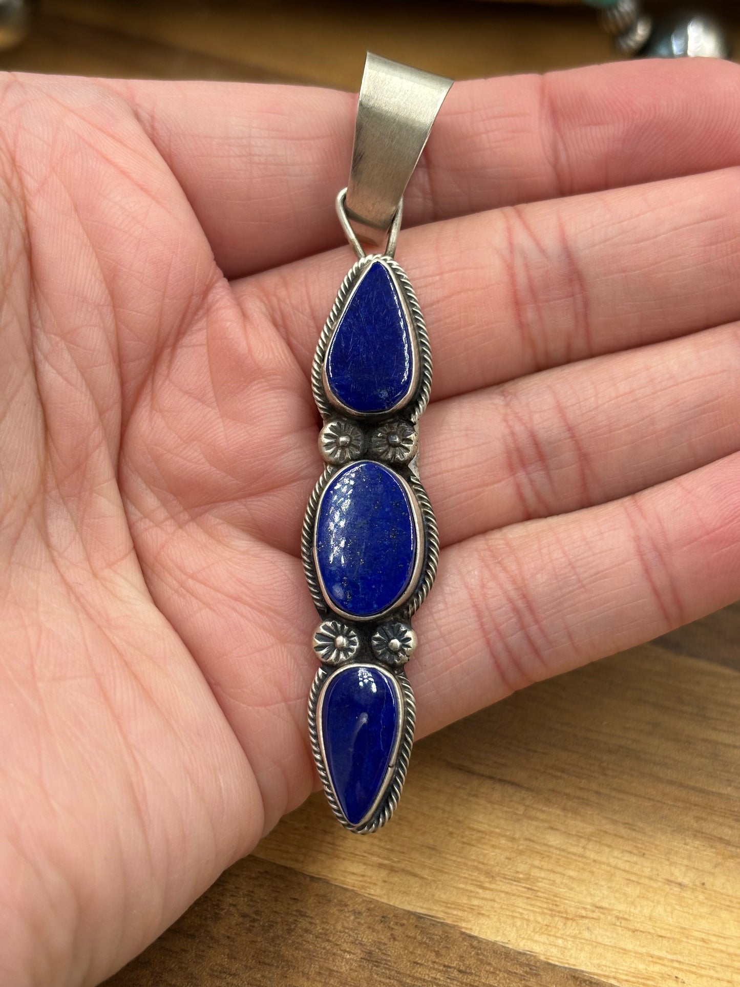 Lapis Pendant #1 by Travis J, Navajo