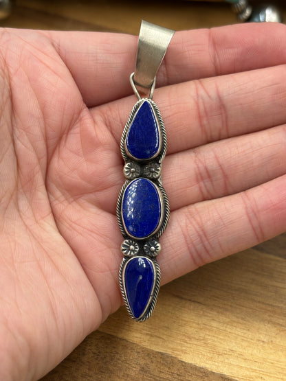 Lapis Pendant #1 by Travis J, Navajo