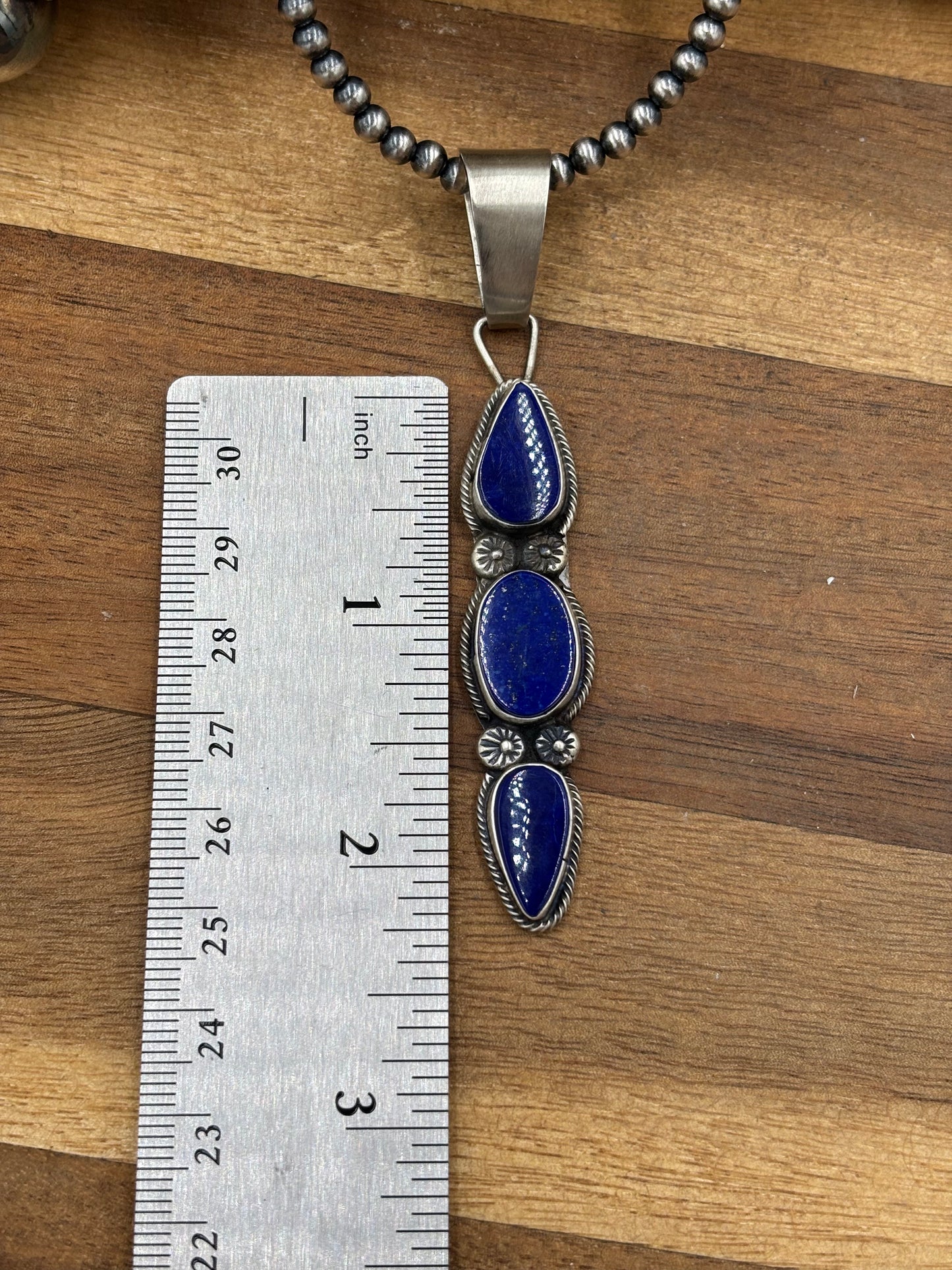 Lapis Pendant #1 by Travis J, Navajo