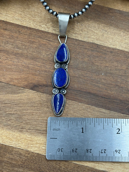 Lapis Pendant #1 by Travis J, Navajo
