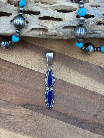 Lapis Pendant #2 by Travis J, Navajo