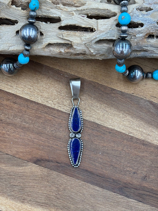 Lapis Pendant #2 by Travis J, Navajo