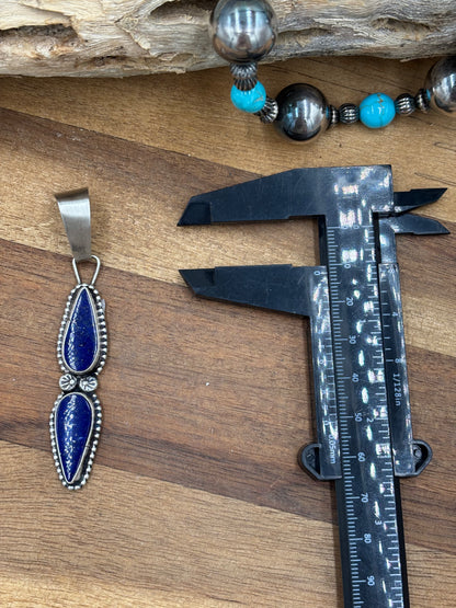 Lapis Pendant #2 by Travis J, Navajo