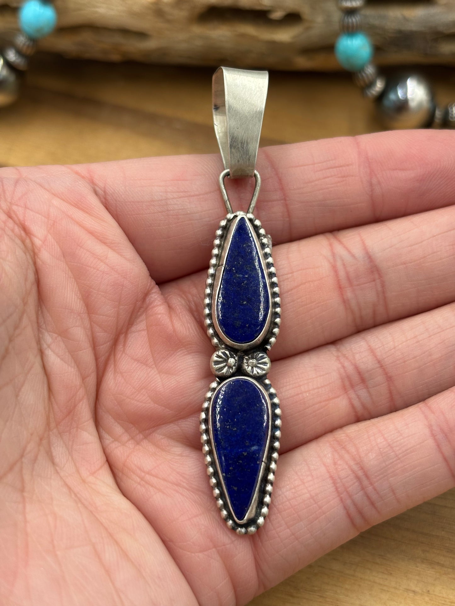 Lapis Pendant #2 by Travis J, Navajo