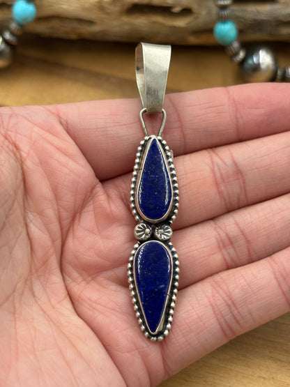 Lapis Pendant #2 by Travis J, Navajo