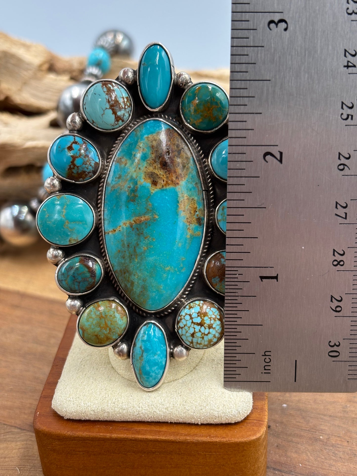 Kingman Turquoise Ring #1 Adjustable by Gerildine James, Navajo