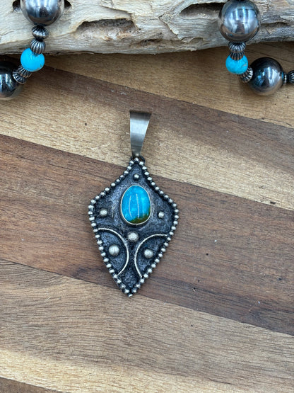 Turquoise Pendant #1 by Randy Billy, Navajo